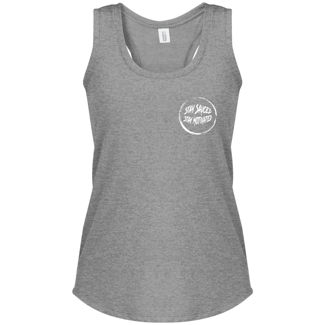 Stay Sauced Stay Motivated Women's Perfect Tri Racerback Tank